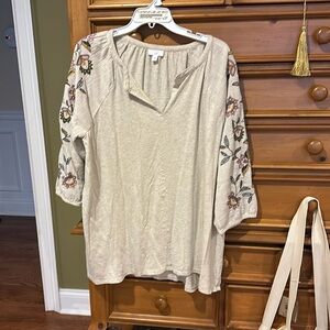 Embroidered sleeve top from J JILL